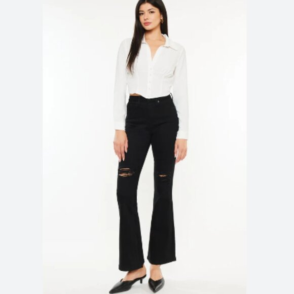 KANCAN SIZE 31 PETITE MARS HIGH RISE FLARE - Picture 1 of 12